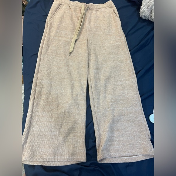 7 for All Mankind Tan Wide Leg Sweatpants Size L - Picture 1 of 8